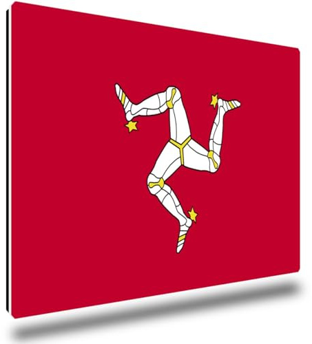 TRIOSK Kühlschrankmagnete Länderflaggen Magnet Flagge Isle of Man Länder Reise Souvenir Geschenk für Reiselustige Frauen Männer Weltenbummler Kühlschrank stark eckig groß 85x55 mm