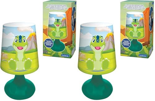 Lexibook, Dinosaur - Dinosaur Mini Kabellose Nachttischlampe und Nachtlicht - MLT10DINO (Packung mit 2)