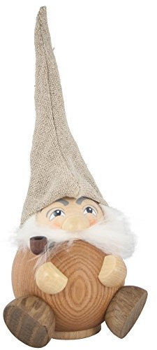 Seiffener Volkskunst | Räuchermann Figur | Waldzwerg 19 cm | Räucherfigur | Räuchermännchen Erzgebirge Original | 19028 | Waldzwerg Natur