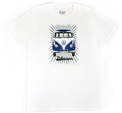 BRISA VW Collection - Volkswagen T-Shirt Unisex-Kurzarm & Rundkragen mit T1 Bulli Bus Motiv aus Baumwolle ohne Seitennähte (S-XXL)