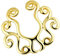Piersando Fake Piercing Klemm Ring Intimpiercing für Intimbereich Brustwarzen Brust Nippel Nippelpiercing Klemmring Schild Tribal Gold plattiert KX 012