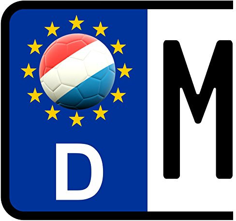 3 x Kennzeichen-Aufkleber Ball LUXEMBURG Flagge KFZ Motorrad FanShirts4u