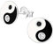 Monkimau Mädchen Ohrringe Yin Yang Ohrstecker aus 925 Sterling Silver echt Silber mit 4 Kristallen
