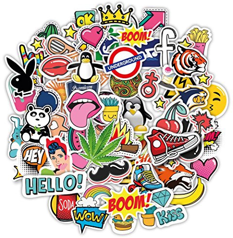 Stickerbombe aufkleber 100 sticker graffiti macbook iphone skateboard vinyl pop art aufkleber Sortiert Sticker Pack Snowboard Gepäck Koffer iPhone Auto Fahrrad Bumper Bomb Pack - Vintage Retro Pop Art
