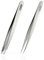 Rubis Pinzetten Set - Augenbrauenpinzette schräg und Splitterpinzette mit spitzer Spitze aus Edelstahl