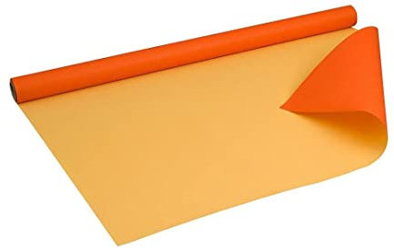 Geschenkpapier Orange und Gelb doppelseitig, gerippt, 0,80 x 10 m