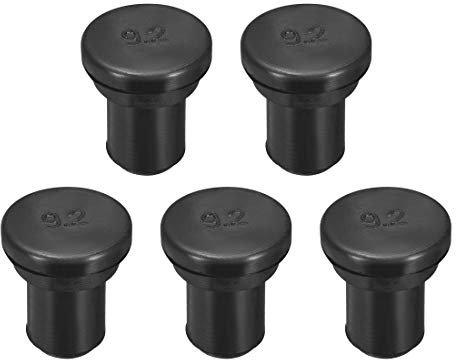 sourcing map Rubber Stopper, SPR-092 EPDM 9.2mm Dia Seal Hole Insert Stopper Black for Cable Gland, 5pcs
