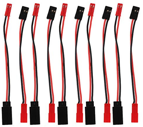 Baoblaze 10er Pack JST Stecker auf JR Buchse StromStromkabel Servo Stecker für