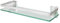 Tempered Glass Shelf with Aluminium Rail | 1 Tier | Wall Mounted Bathroom Shelves | Strong Safety Glass Storage Shelf | Stylish Bathroom Accessories | M&W