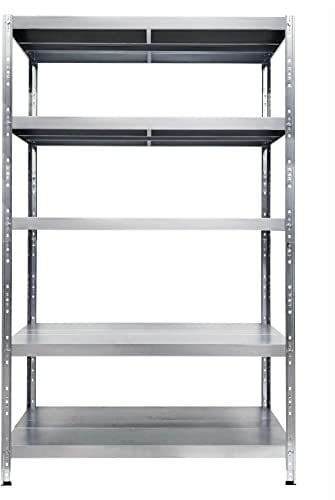 GRIMA Scaffale in metallo zincato con 5 ripiani regolabili - 120x50x195 cm (260 kg per ripiano, totale 1300Kg) Scaffali in metallo per garage, dispensa e officina ad incastro