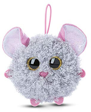 NICI 46876 NICIdoos BallBies Maus mit Loop 9 cm – Kuscheltier Maus für Kinder & Erwachsene ab 3 Jahren – Flauschiges Schmusetier mit großen Glitzeraugen zum Spielen, Sammeln & Kuscheln