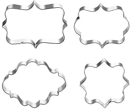 DOITOOL 4pezzi Stampo Da Forno Per Biscotti in Acciaio Inossidabile Tagliabiscotti Per Matrimoni e Feste Per Ricette Di Biscotti e Occasioni Speciali