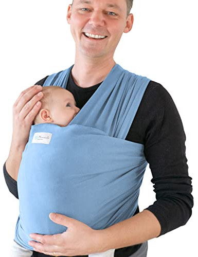 MAMMACITA Tragetuch Baby von Hebamme - Baby Tragetuch Neugeborene - OEKO-TEX Elastisches Babytragetuch Neugeborene ab Geburt bis 15kg - Tragetuch Baby 5m lang - Baby Tragetuch mit Tasche & Anleitung
