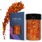 Ceya Holografischer grober Glitzer, 3.5oz/100 g, orangefarbener Bastelglitzer, gemischte grobe und feine Flocken, schillernde Nagel-Pailletten für Epoxidharz, Becher, Schleim, Festival-Dekoration