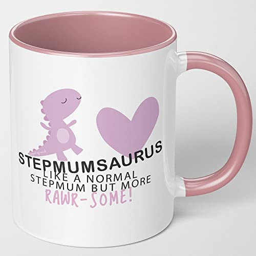 Mugged Off Stepmumsaurus 11oz Pink Ceramic Step Mum Gift