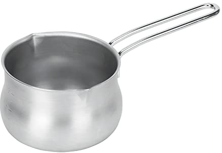 Pearl Metal HB-6325 Satina Milk Pan, 5.5 inches (14 cm), Urn Shape, Stainless Steel, with Scale, Made in Japan, Induction Compatible