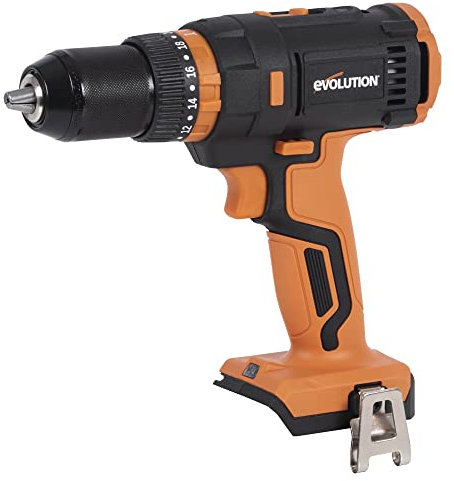 Evolution Power Tools R13CMB-Li Trapano combinato cordless con velocità variabile e cinghia con gancio, nero arancia