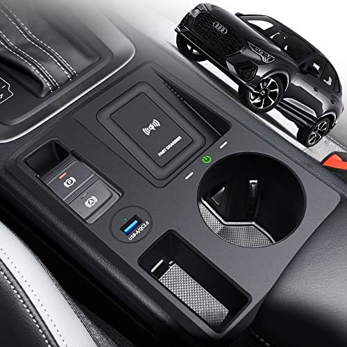 Singkin Caricabatteria da Auto Wireless per Audi Q3 2019-2022/Q3 Sportback 2020-2022, 15W Qi Rapida Ricarica Telefono Pad per Audi Q3 Console Centrale Accessori, Regalo per i Possessori di Audi Q3