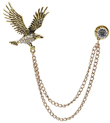 Broche élégante en forme de couronne avec croix plaquée or et strass en cristal pour corsage, costume, veste, cadeau pour homme, mari, Métal, Cristal