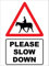 Blechschild mit Aufschrift Horse Please Slow Down, 20,3 x 30,5 cm, Vorsicht Gefahr Sicherheit Sicherheit Warnhinweise Schilder
