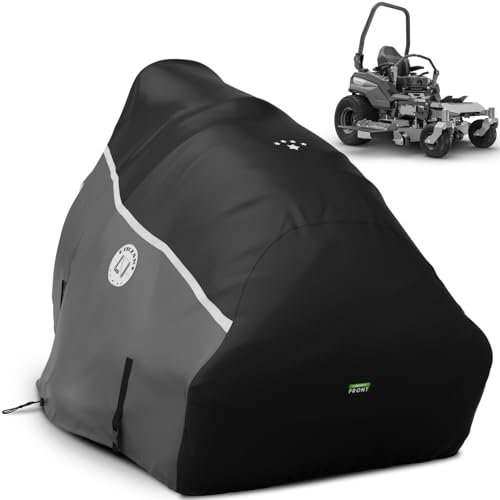 LI LIBZAKI Zero Turn Mower Cover ,Waterproof Heavy Duty 420D Marine Grade Fabric will not Fade,Cub Cadet Zero Turn Up to 60 Lawn Mower Decks,Dimensions: 79 L X 46 W (across front) X 55 H-Gray