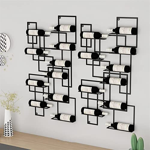 FPIGSHS Porta bottiglie da vino Portabottiglie Portabottiglie da parete Portabottiglie da parete da parete Arte del ferro Uva Portabottiglie da vino Wine bar Scaffale Scaffale (Size: 2pcs )