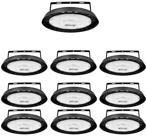 Blivrig 10PCS 200W LED UFO Hallenstrahler Industrielampe 6500K Kaltweiß 20000LM, 216 LED Hängeleuchten 230V mit Kabel, IP65 Wasserdicht Pendelleuchten Innenbeleuchtung für Gymnasium, Fabriken