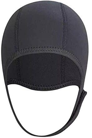F Fityle 3 mm Neopren-Taucherhut, wasserdicht, verstellbar, Neoprenanzug, Thermohaube, Taucherhaube, Schwimmhut für Kajakfahren, Wassersport, Kanu, Damen, Schwarz