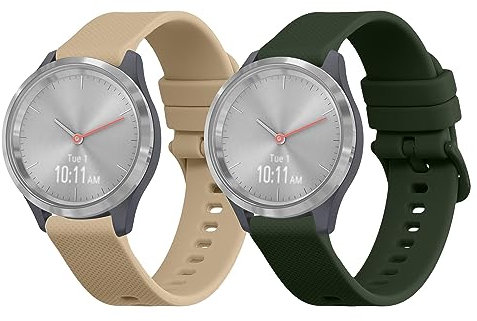 kwmobile Bracelet compatible avec Garmin vivomove 3S / vivoactive 4S bracelet - 2x bracelet de rechange en silicone pour fitness tracker