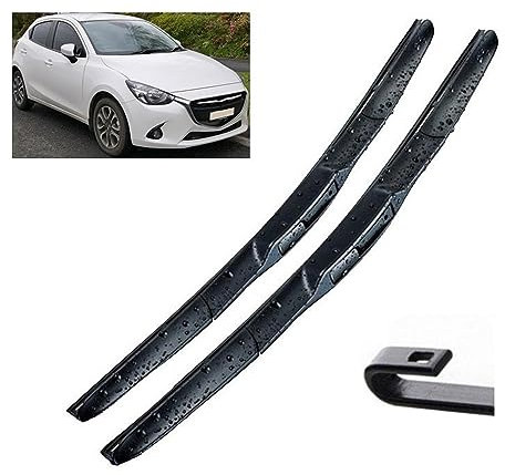 Scheibenwischer vorne, Hybrid-Wischerblätter, kompatibel mit Mazda 2, Mazda2 Demio DJ DL 2014–2023, Windschutzscheibe, Windschutzscheibe, Fensterbürsten, 22 Zoll + 17 Zoll