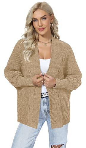Sumeyuyu Cardigan da Donna Lungo Casual Leggero Maniche Lunghe Maglia Cappotto Coprispalle