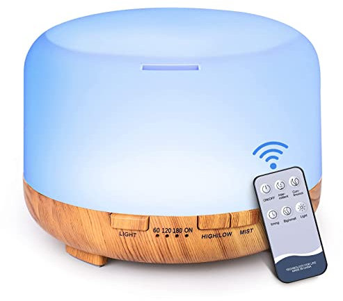 500ml Diffuseur d'Huile Essentielle (Grain de Bois Jaune.)