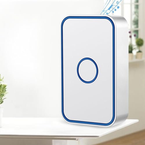 DAZZLEEX Doorbell Receiver,IP44 Waterproof Doorbell Cordless Radio Bell LED Set 500Ft Range,Plug-in Door Bell Receivers With 60 Ringtones, LED Light & 5-Level Volume Control, White(UK white)