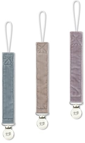 Schnullerkette Stoff Set,Schnullerband Baumwolle,Cotton Seide und samt Schnullerkette MäDchen und Schnullerkette Junge 3PCS