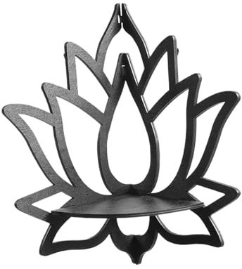 Gralara Estante esquinero de Flor de Loto, Estante esquinero Flotante, Estante de Almacenamiento, Soporte de Pared de Madera para el hogar, Cocina, Oficina,