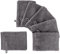 Pure Label 6-TLG. Waschhandschuh Waschlappen Set mit Anhängeschlaufe aus 100% Baumwolle, saugstark, weich und Oeko-TEX Zertifiziert - 6 Waschlappen aus Baumwolle 16x21cm, Anthrazit - Grau