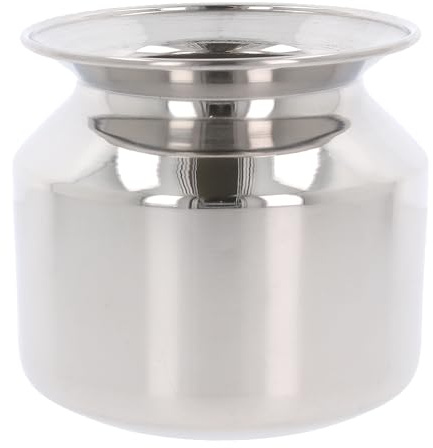 Stainless Steel Lota Water Jug Indian Kalash Pot Large for Water Lassi Chaas Buttermilk Milk Chilled Drinks Storage Serving Container Traditional Jug Kitchen Dining Utensil (No.13-2500ml)
