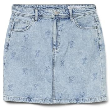 VERO MODA Damen Vmtessa Hr Short Emb Skirt Ra339, Light Blue Denim, 40