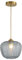 KCO Lighting Mid Century Moderne Globus-Pendelleuchte, gebürstetes Gold, kleine Rauchglas-Pendelleuchte, Vintage-Stil, gestreifte Glas-Deckenleuchte, Messing, Küchenleuchten