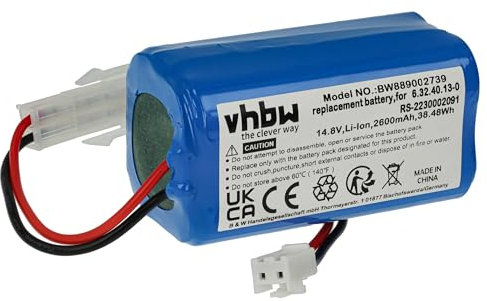 vhbw 1x Batterie Remplacement pour Tefal RS-2230002091 pour Robot électroménager (2600mAh, 14,8V, Li-ION, sans boîtier)