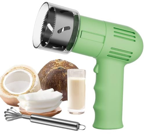 Electric Coconut Opener, Coconut Opener Tool, Portable Reusable Stainless Steel Coconut Punching Tool, Coconut Shell Remover, Easy to Open, for Shop Restaurant Juice green