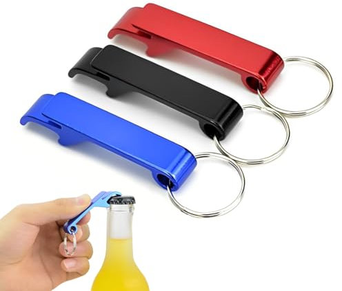 WeddHuis Porte-clés décapsuleur, 3 pièces, Décapsuleur de poche, Décapsuleur de bière, Porte-clés décapsuleur de boisson gazeuse, décapsuleur porte-clés