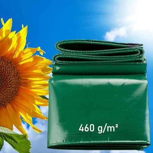 LDQBF Telone di copertura,1x27.5m 460g/m² pvc copertura per Esterno in Rinforzato con Occhielli Copertura Telo Protettivo Multiuso per Barche,Legno,Piscina,Mobili da giardino,Auto verde