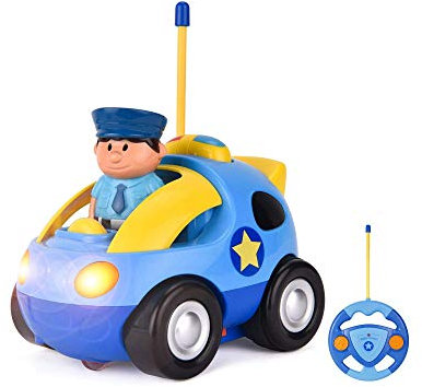 RC ferngesteuertes Polizeiauto mit Sound, Musik u. Fernsteuerung, Hochwertiges u. robustes Spielzeug-Modell für Kinder in jungen Jahren u. Erwachsene, Fahrzeug Modellbau ist ferngesteuert, Auto-Modell