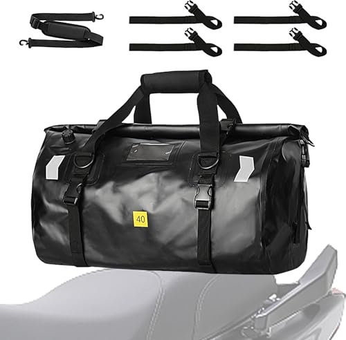 lanliflying Wasserdichte Motorradtasche - 40L Motorrad Tail Dry Bags - Satteltaschen, Heavy Duty Dry Duffle Bags, Dry Duffle Bags für Schwimmen, Camping, Reisen, Fitnessstudio