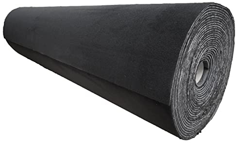 Meterware Autoteppich (Auskleide-Teppich für Fahrzeugboden, Kofferraum, etc) Deluxe schwarz, Zuschnitt (2m breit / 4,5m lang)