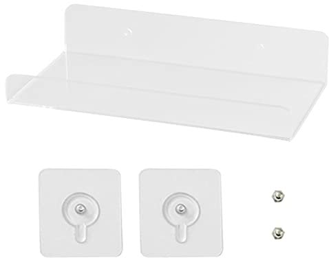 Acryl-Wandregal mit abnehmbarer Schiene für Lautsprecher, Projektor, Wecker, klare schwebende Regale für Smart-Geräte