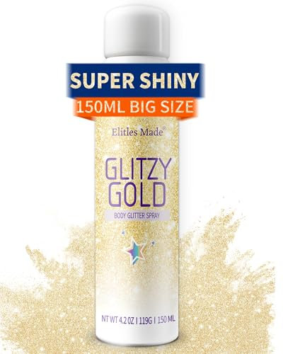 Glitzer Haarspray,150ML Glitzerspray haare,Body glitter,Glitzer Spray Haare und Körper, Shiny Glitter Gold Body Glitter Spray Geeignet für Frauen und Kinder kleidung,für Party und Oktoberfest Bar