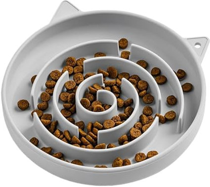 Gamelles Anti-Glouton pour Chat - Bol Ralentisseur de Croquettes Anti-engloutissement - Bol en Silicone à Labyrinthe Anti-Renversement pour Animaux – Alimentation Saine Toutes