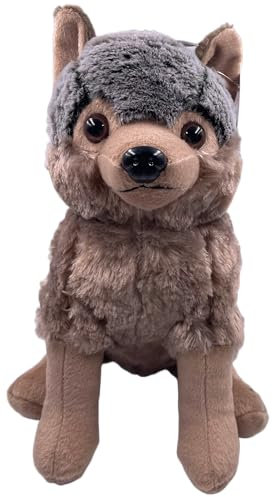 K-toys Wolf Plüschtier, Kuscheltier, 33 cm, naturgetreu, Grau, flauschig weich, 96066